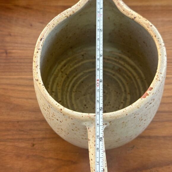 Handmade Glazed Speckled Pitcher Pottery with Handle - Picture 12 of 14